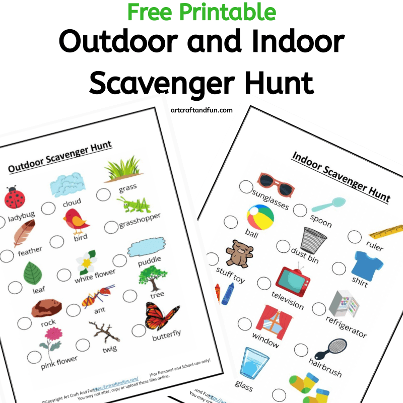 Free Outdoor and Indoor Scavenger Hunt Printables -