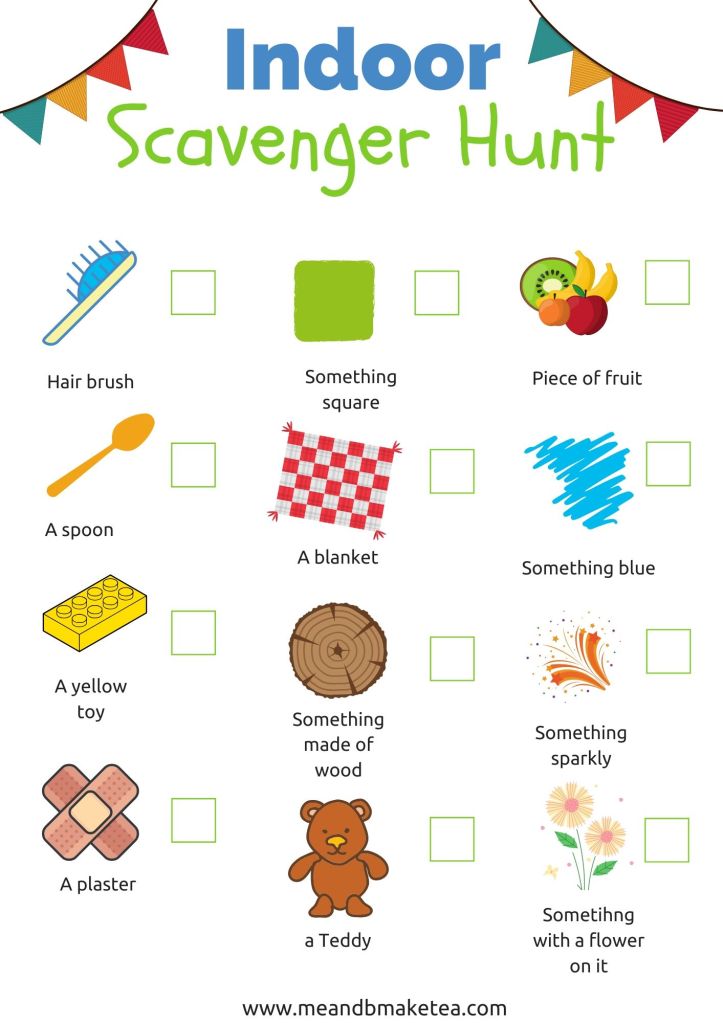 printable scavenger hunt indoor