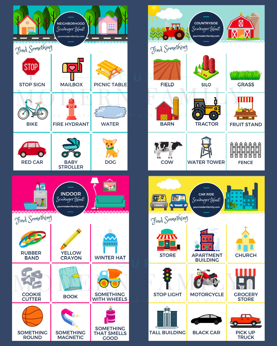 12 Family &  Kids Scavenger Hunt Printables! Download Instantly ...