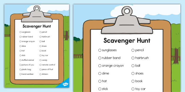 printable scavenger hunt template