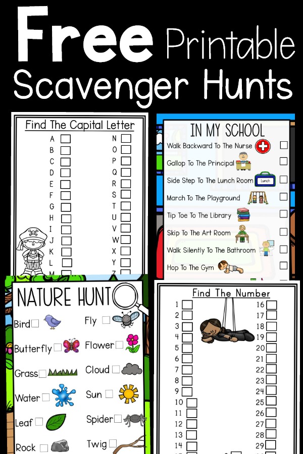 printable scavenger hunt template