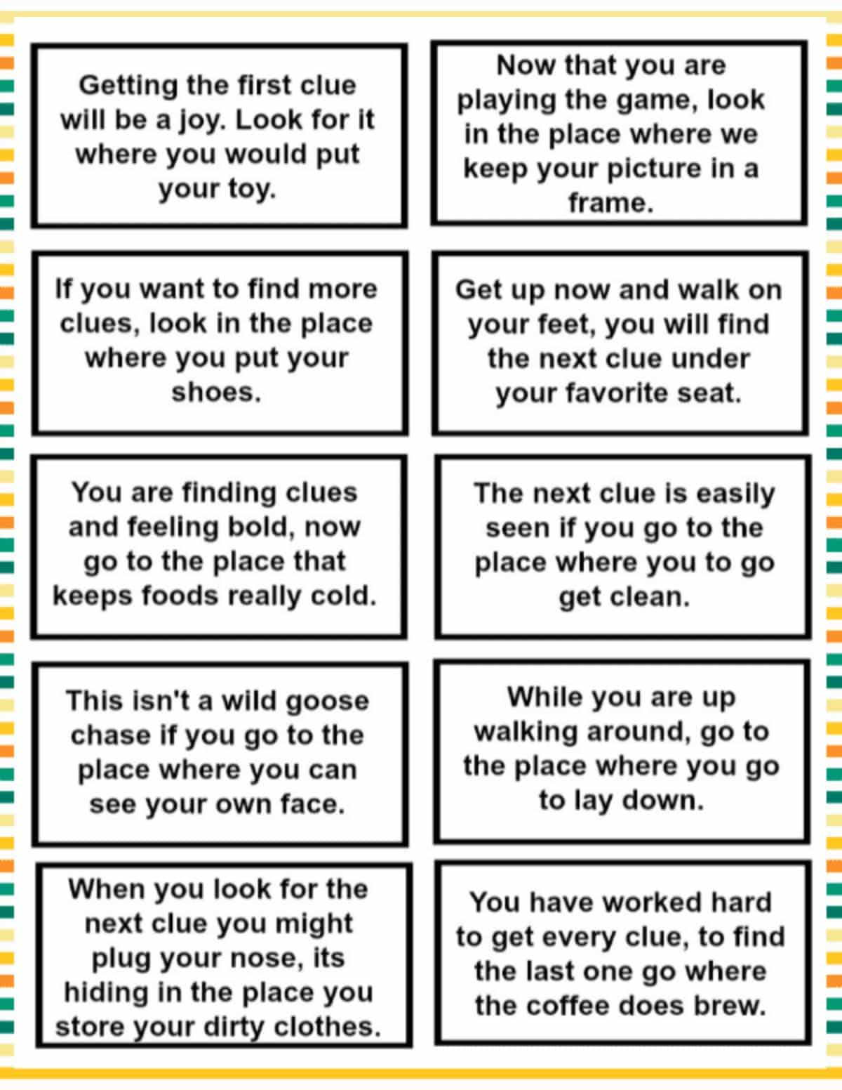 printable scavenger hunt