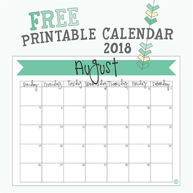printable schedule august 2018