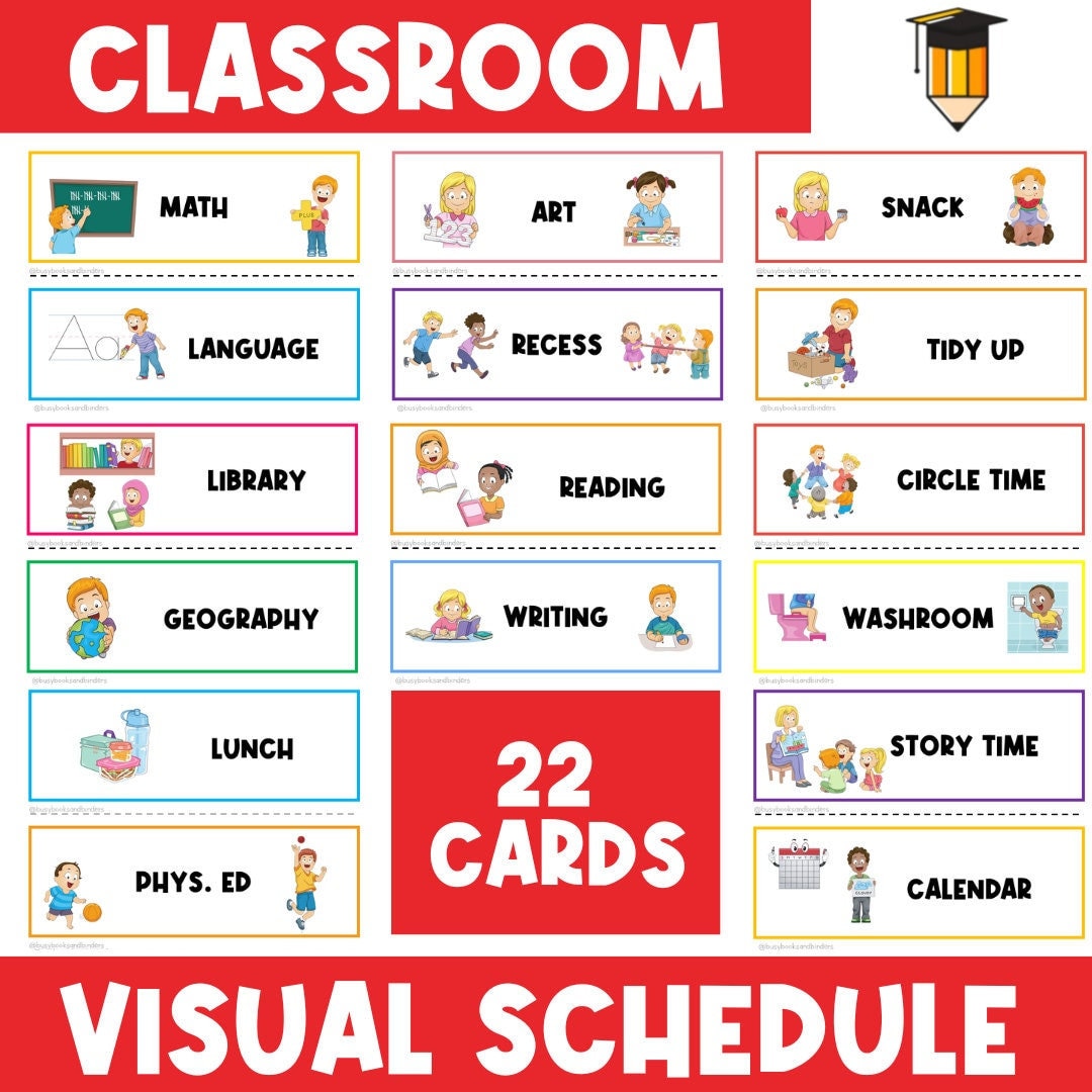 Visual Schedule Classroom Schedule Kids Printable Schedule Daily Visual Schedule Classroom Schedule Kids Printable Schedule Daily