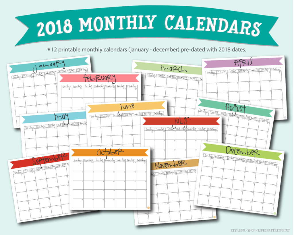 June 2018 Calendar - Free Printable | Live Craft Eat