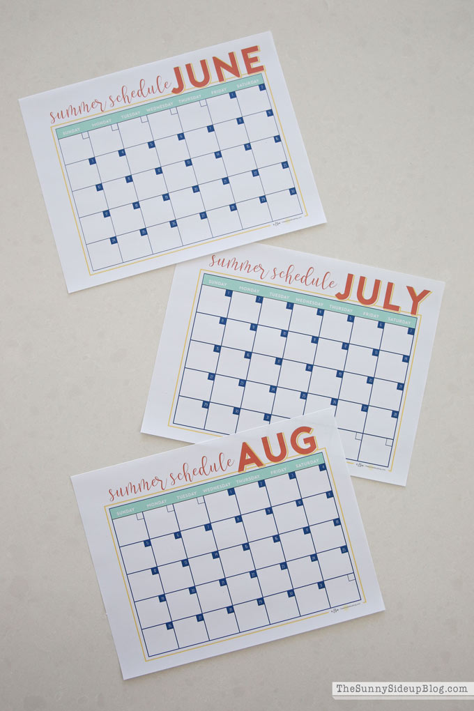 printable schedule for june 2018