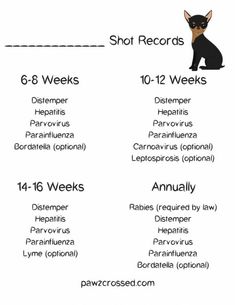 printable schedule for puppy shots
