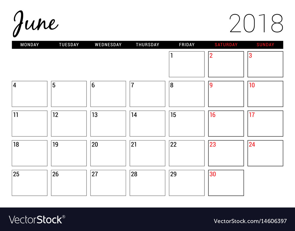 printable schedule june 2018