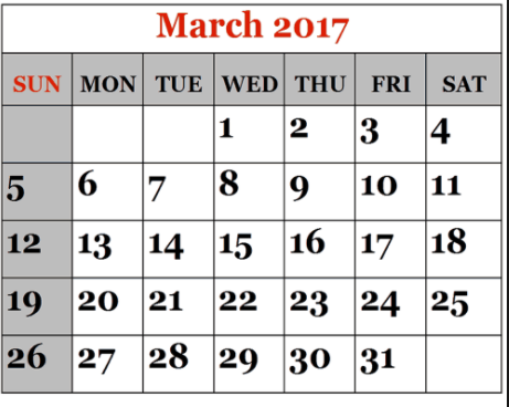 FREE IS MY LIFE: FREEISMYLIFE March 2017 Calendar - All the March ...