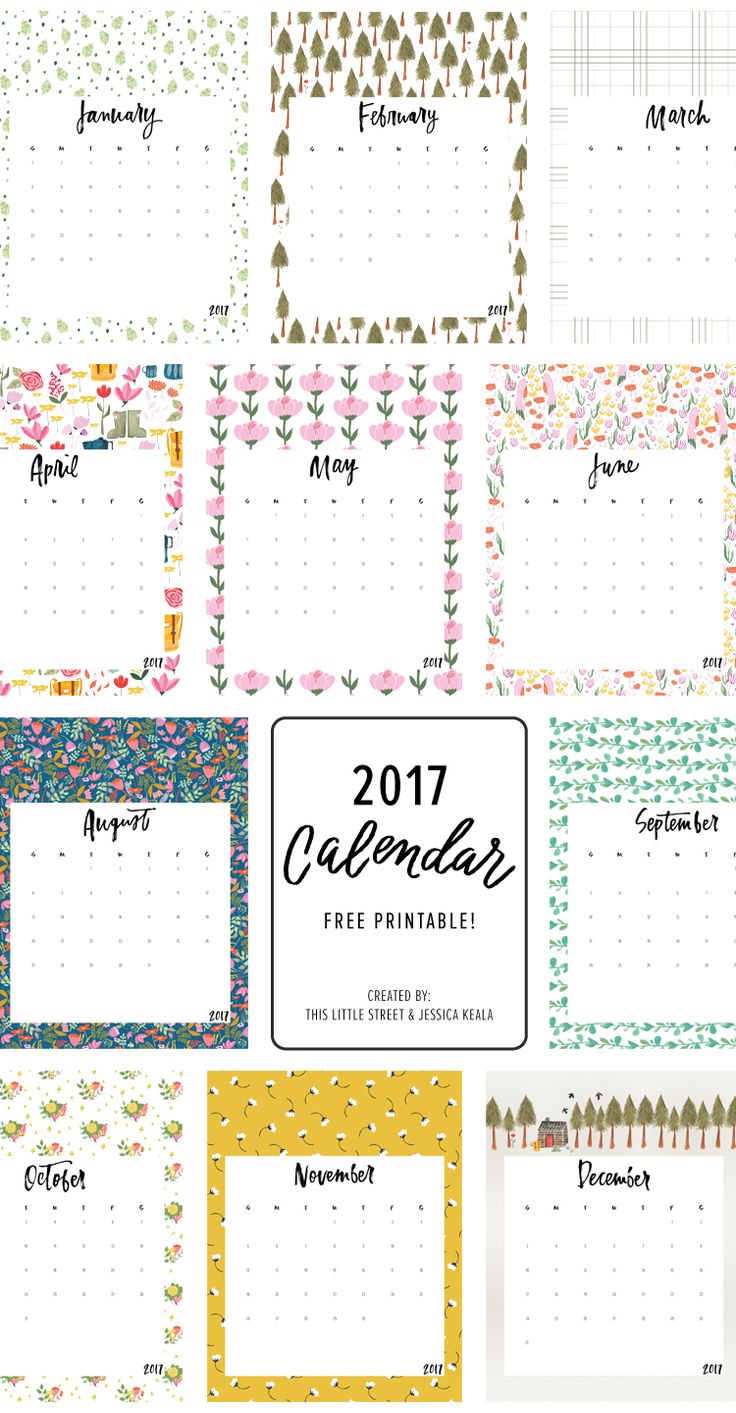 2017 Printable Calendar + Tea Towel / Free download! (Jessica Keala)