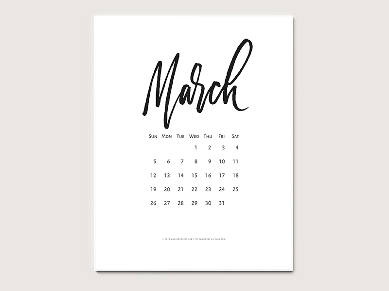 Free printable calendar | March 2017 by Svetlana Postikova on Dribbble