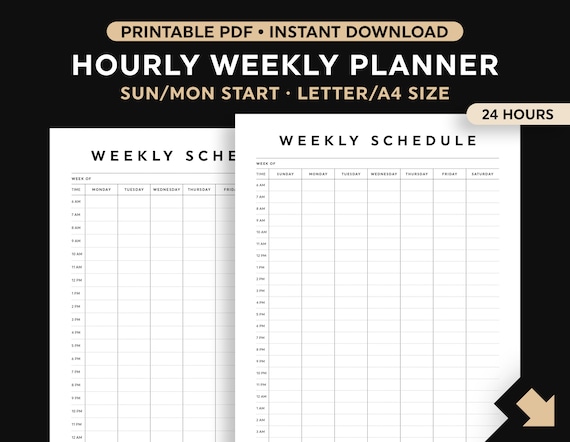 Buy Time Block Planner Printable, Hourly Weekly Schedule, Daily ...