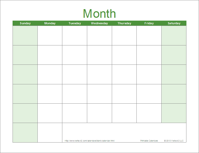 printable schedule template monthly