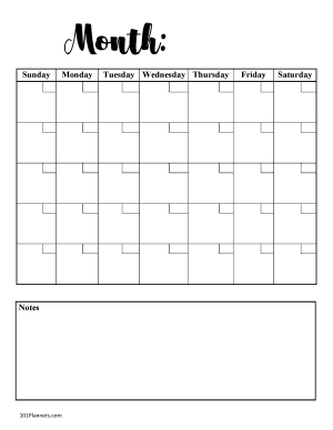 printable schedule template monthly