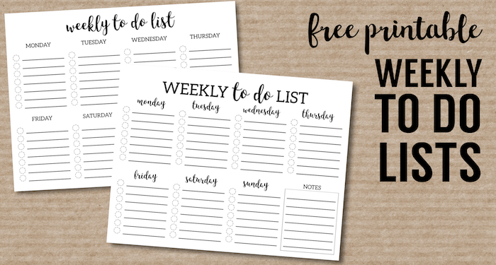 Weekly To Do List Printable Checklist Template - Paper Trail Design