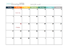 Word Calendar Template - Download FREE Printable Word Template