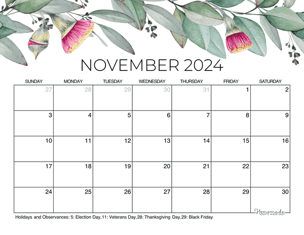 Printable Calendar | Free Printable Monthly Calendars to Download ...