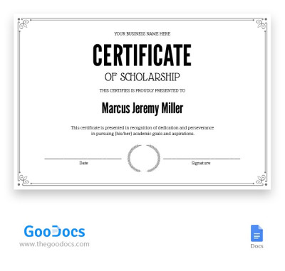 printable scholarship award certificates