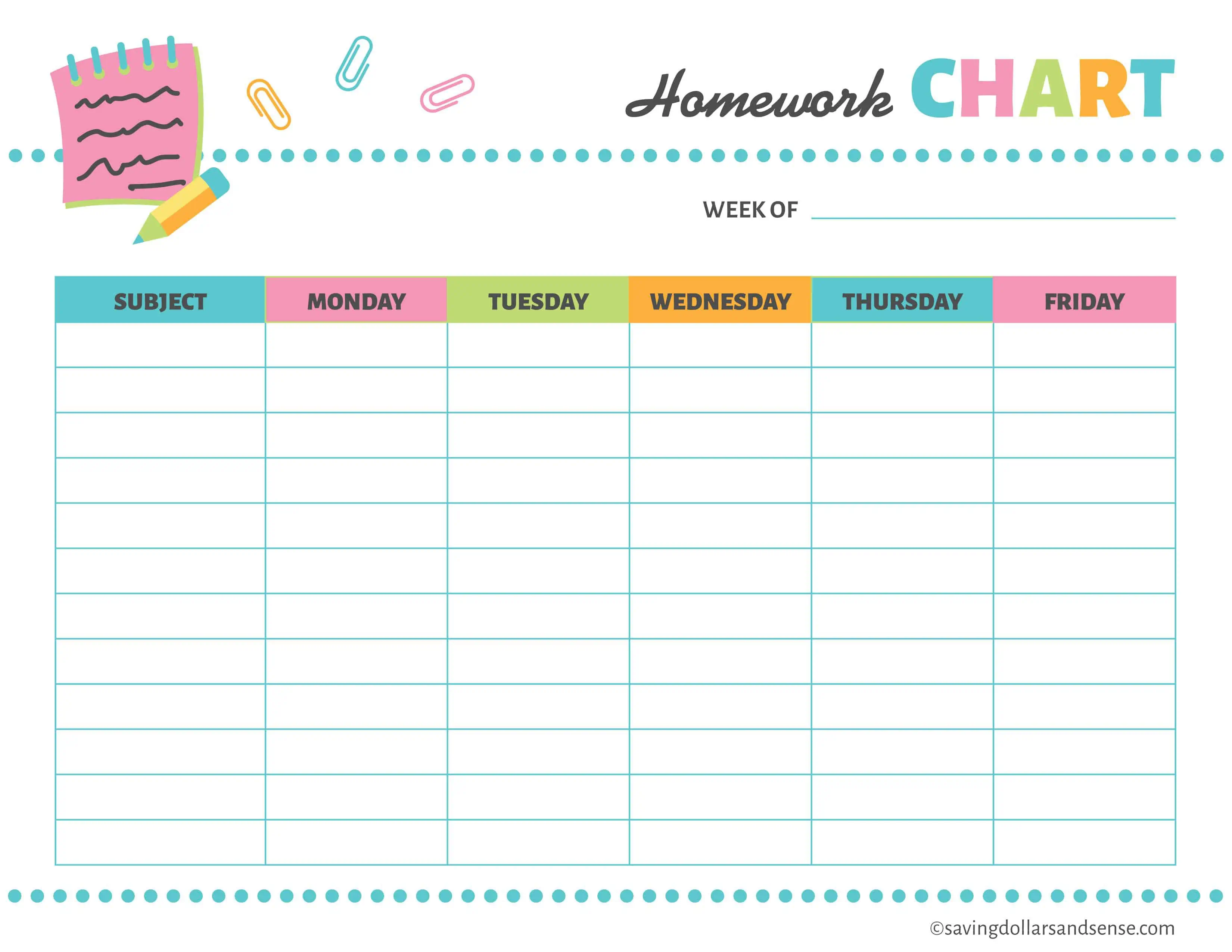 printable school organizer