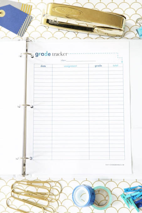printable school organizer