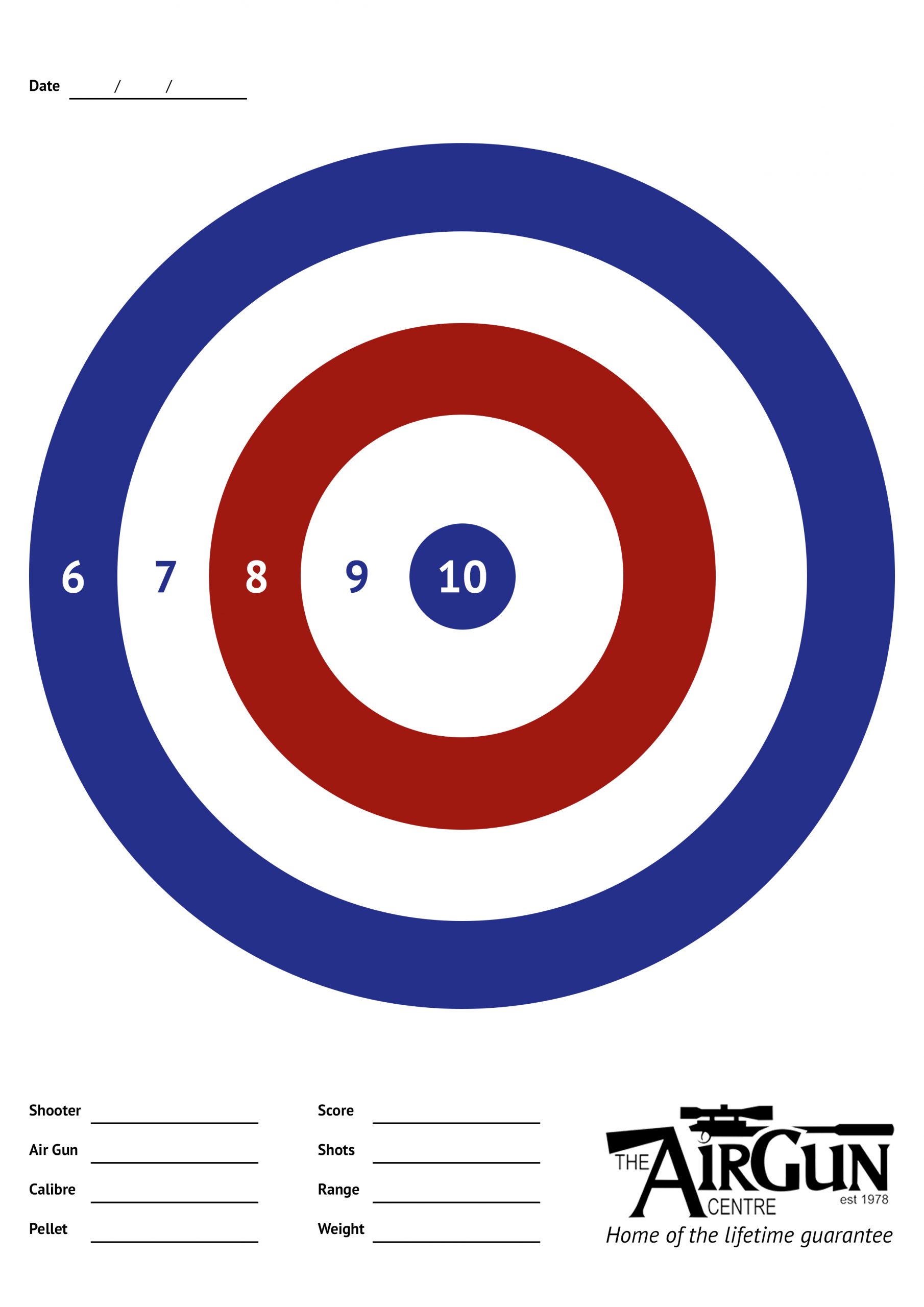 Free Printable Air Rifle Targets (A4, 17cm &  14cm) - The Airgun Centre