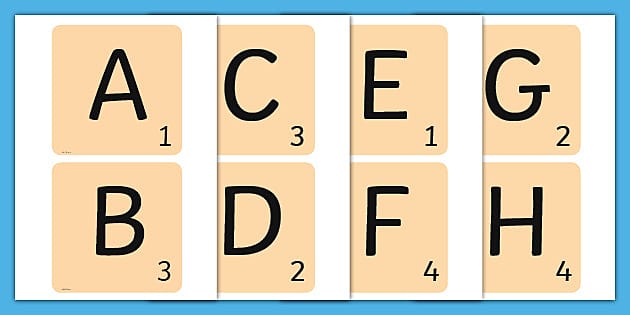 Large Scrabble Letter Cards - Teaching Resources - Twinkl