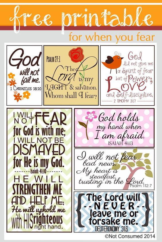 Scripture for When You Are Fearful | Free Printable