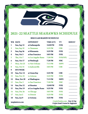 printable seahawks schedule