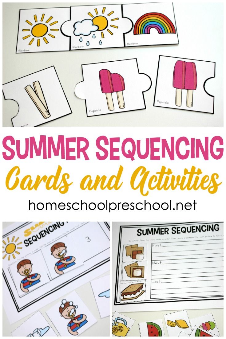 Free Printable Summer Sequencing Cards for Preschoolers
