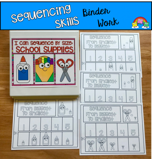 Sequencing Activities: Sequencing By Size - $4.00 : File Folder ...