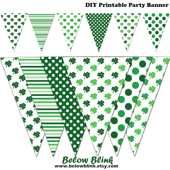 St. Patricks Day Banner, Printable Shamrock Printable Banner ...