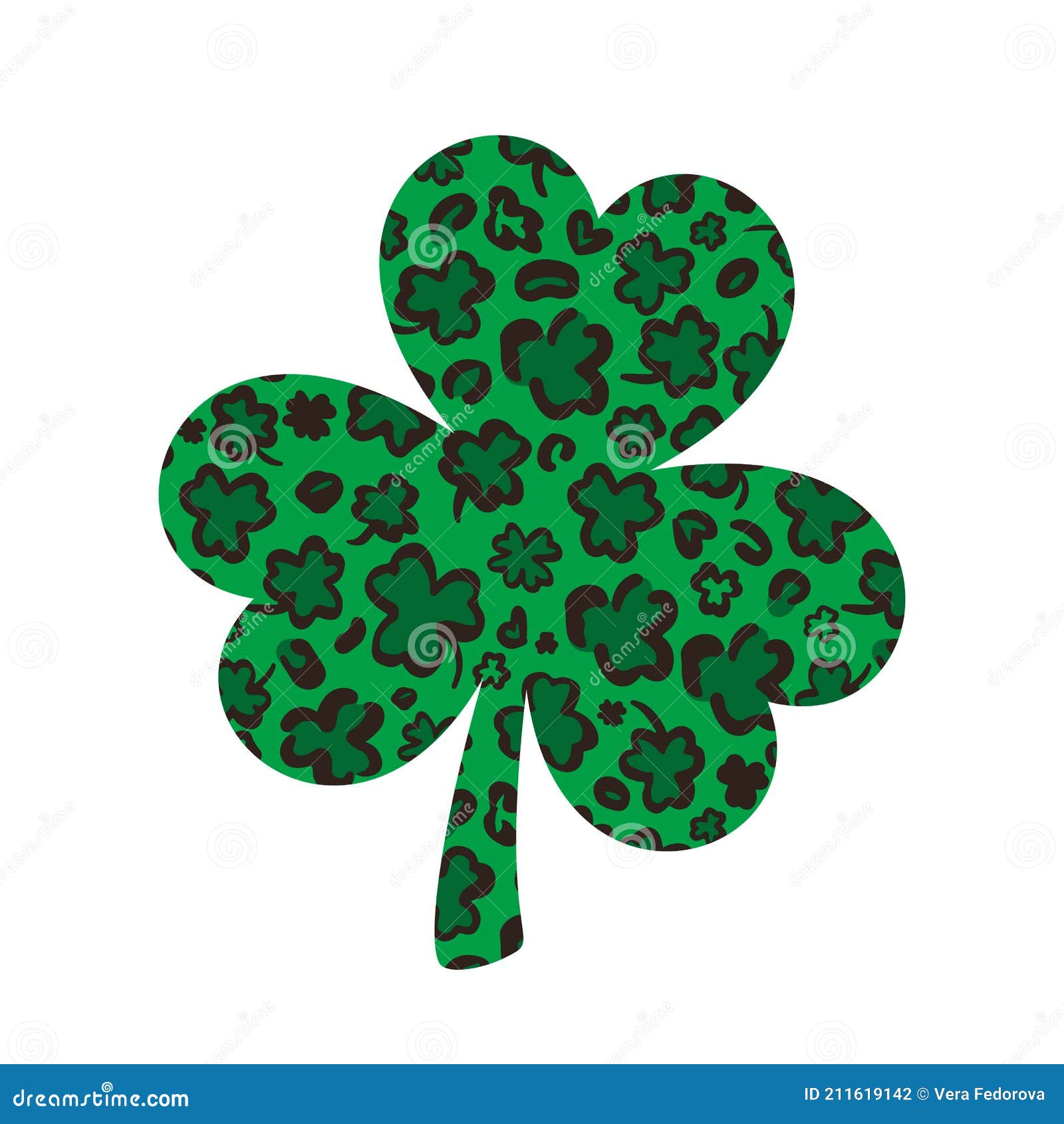 Shamrock Clover Leaf Made of Leopard or Jaguar Print. Saint ...