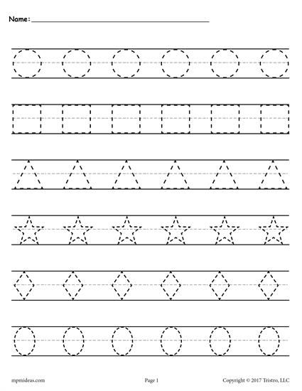 Shapes Tracing Worksheets!