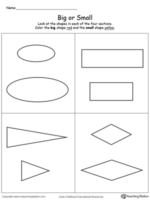 printable shapes big and small