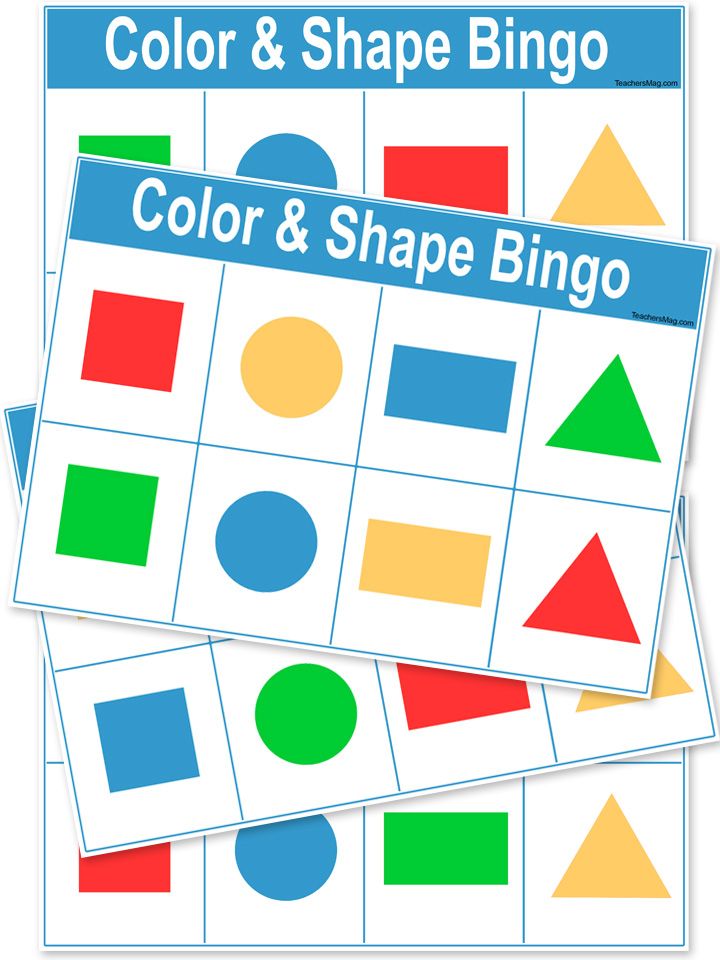 Free Color and Shape Bingo for Preschoolers