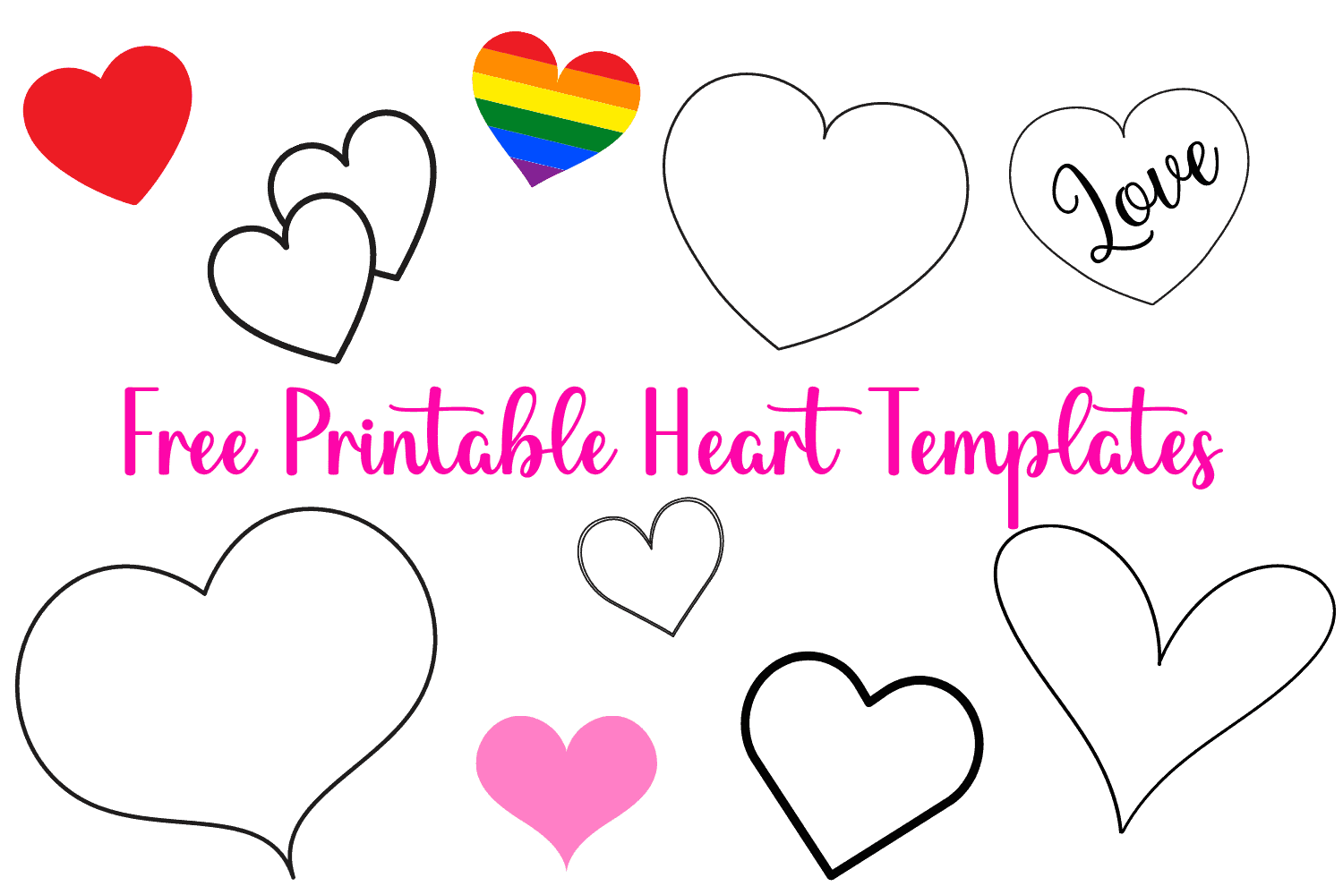 25 FREE Printable Heart Templates (Small To Large Sizes) - Cassie ...