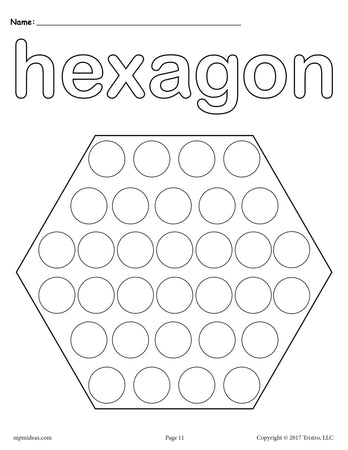 Hexagon Do-A-Dot Printable - Hexagon Coloring Page