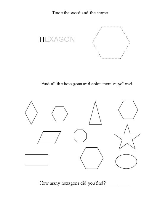 Free Hexagon Worksheet