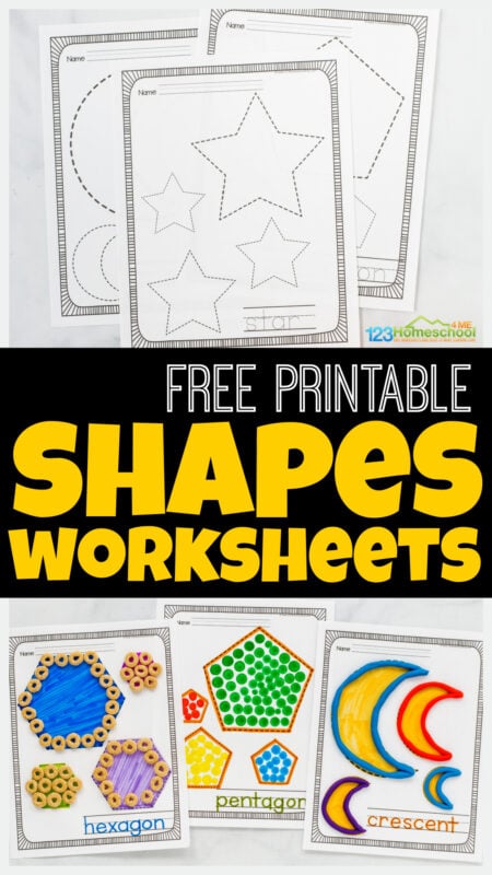 ???? FREE Printable Shapes for Kids Worksheets