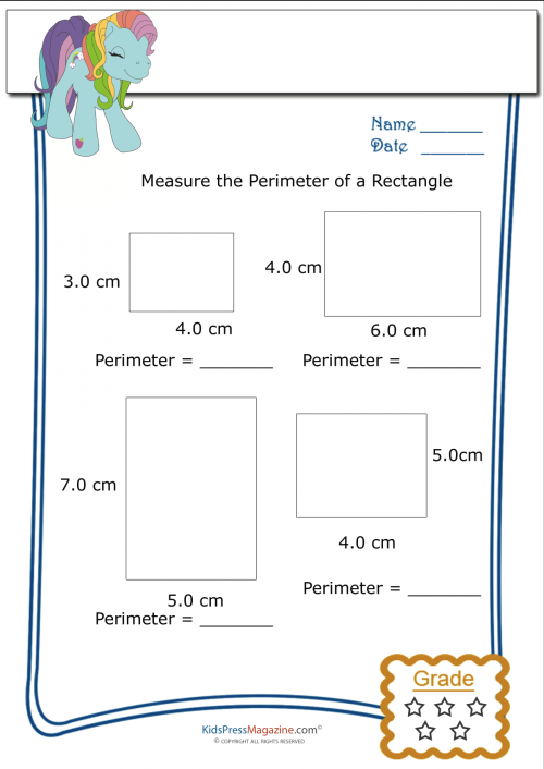 printable shapes to measure perimeter