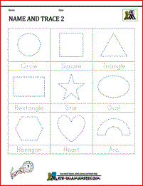 Shape Tracing Worksheets Kindergarten