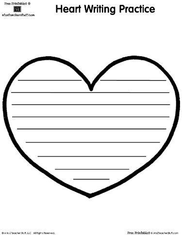 Heart-Shaped Printable Writing Page | A to Z Teacher Stuff ...