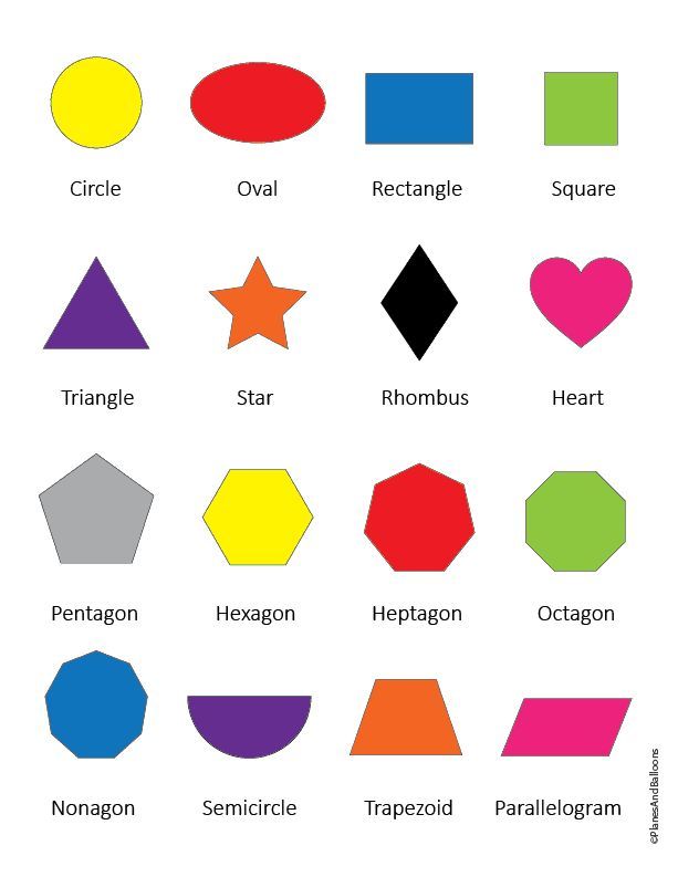 printable shapes with color