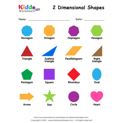 Free 2D and 3D Shapes Worksheets - kiddoworksheets
