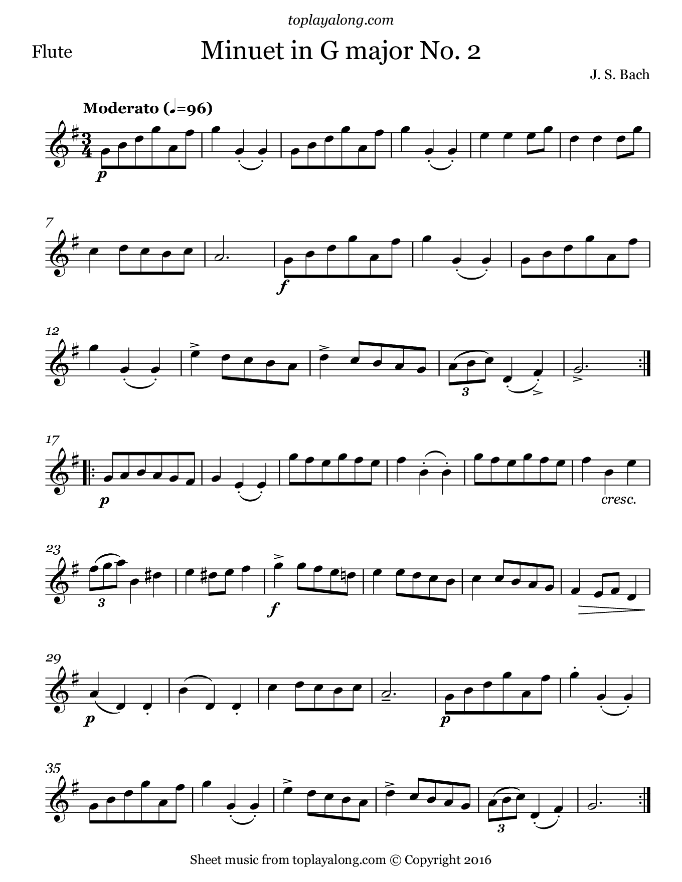 Musette in D (Bach) | Free Beginner Piano Sheet Music