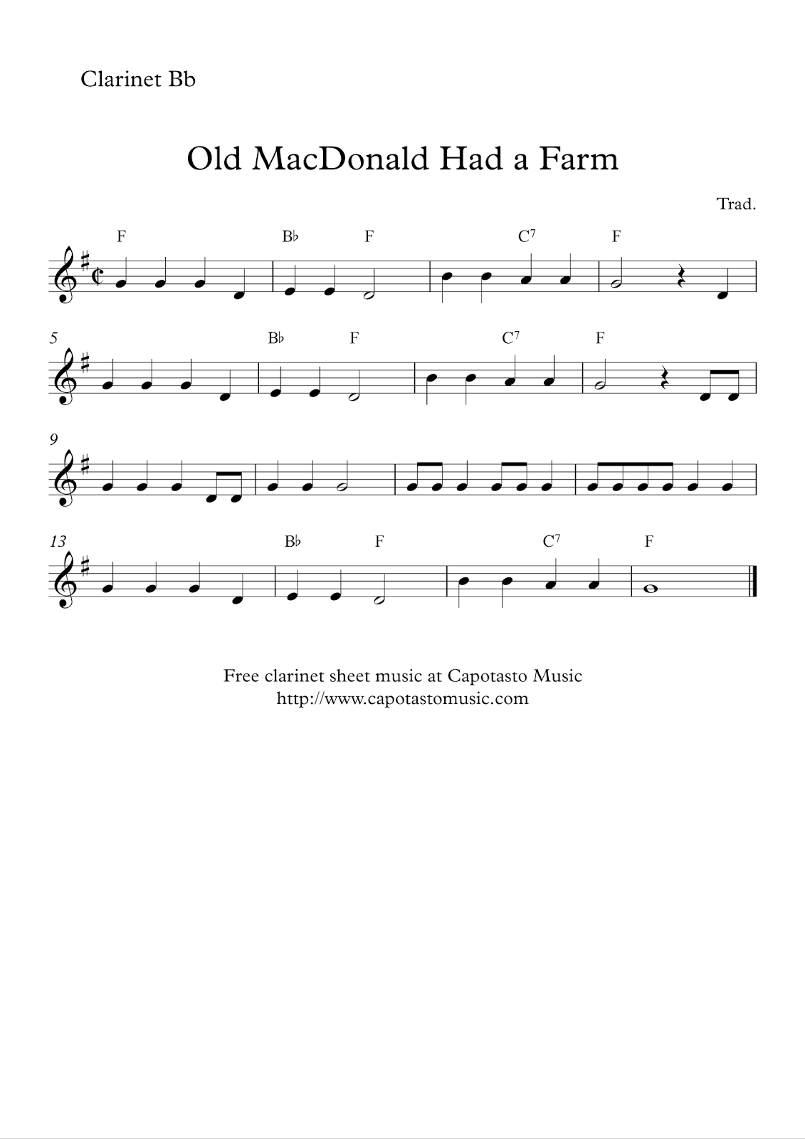 Free Printable Clarinet Sheet Music Free Printable Clarinet Sheet Music