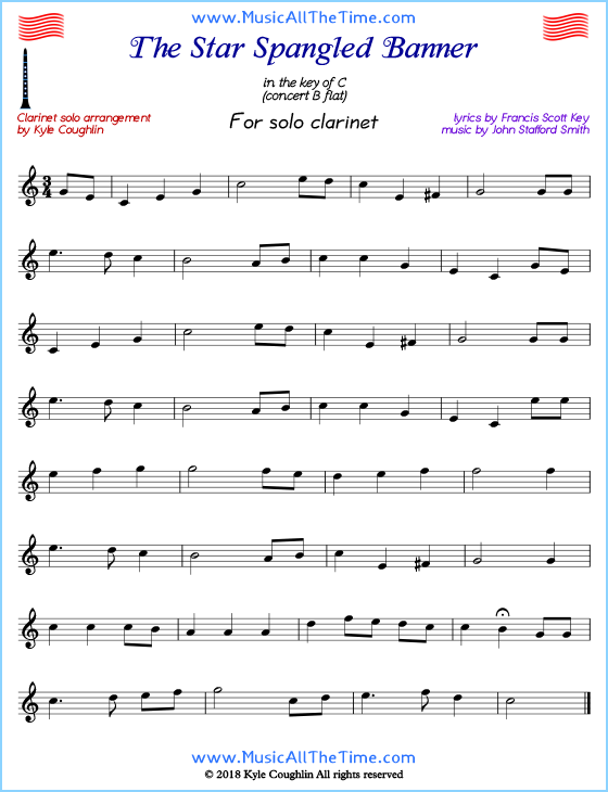 printable sheet music for clarinet