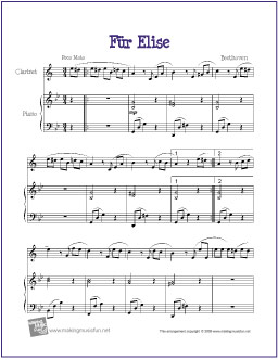printable sheet music for clarinet