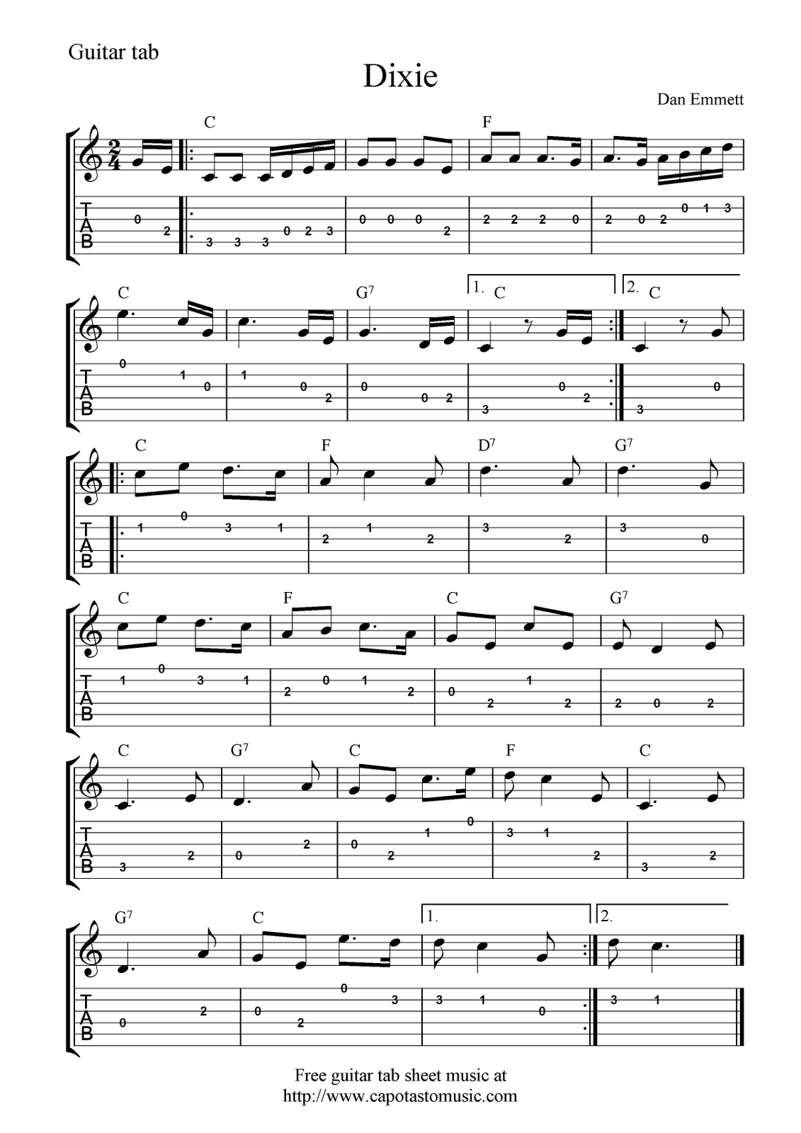 Free Printable Sheet Music For Guitar Free Printable Sheet Music For Guitar