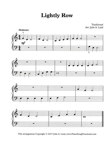 printable sheet music for piano beginners